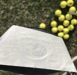 Masking tape on driver face