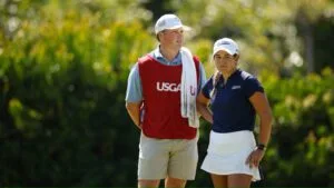 Megan Schofill with her boyfriend and caddie, C.J. Easley, during Sunday's win. (Photo: USGA)