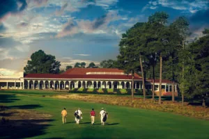 Pinehurst No 2 caddies in fairway