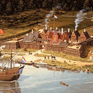 1635 Fort Orange painting by L.F. Tantillo (Courtesy of the New York State Museum)